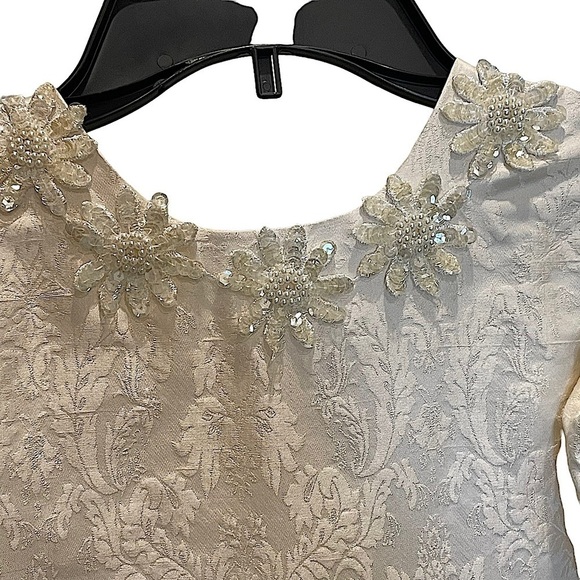 POSIES Handcrafted by the Women of Maine Girls Ivory Silk Glinda Dress Size 6 - Picture 5 of 12